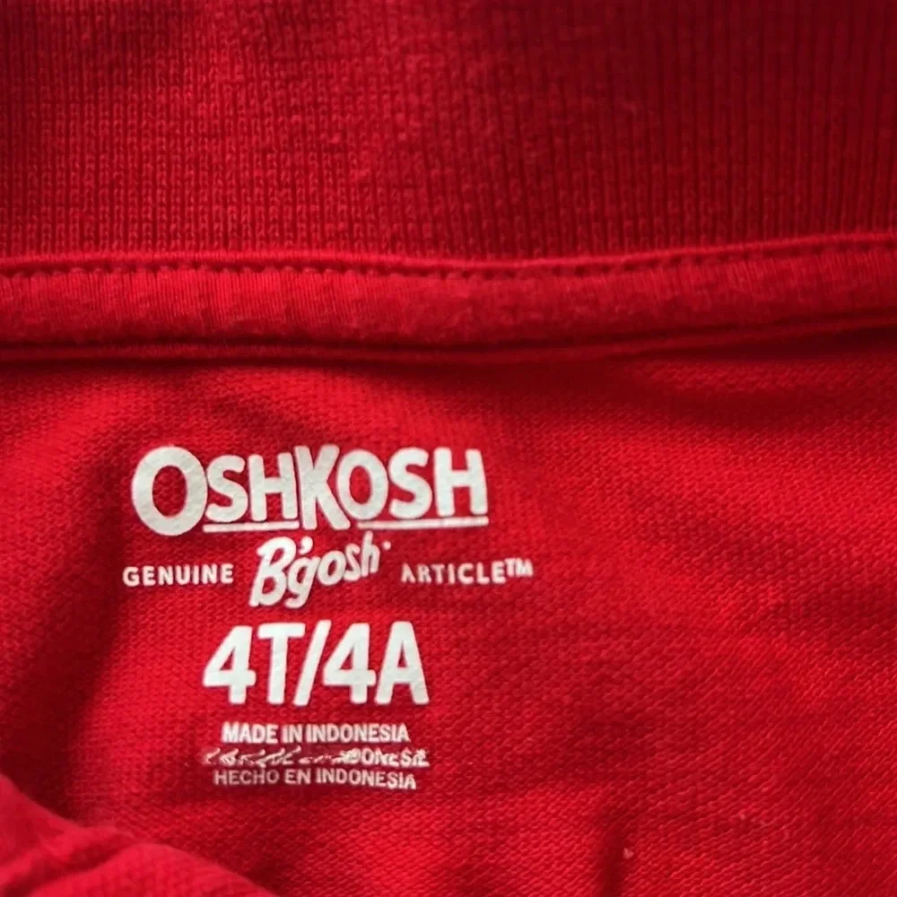 OshKosh long sleeve Red boys polo shirt